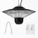 1500W Outdoor Patio Heater Electric Hanging Heated Ceiling Mounted Heating Lamp IP23 Waterproof with 3 Heating Levels 30Mins/60Mins Timer 2 Remote Con by LJGDeals