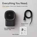 Compact Space Heater for Small Rooms and Home Office by LJGDeals