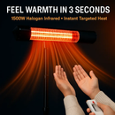 1500W Infrared Heater With Stand Electric Outdoor Patio Heater IP65 Waterproof Tripod Wall Mount with 2 Remotes 3 Heating Levels for Home Restaurant Y by LJGDeals