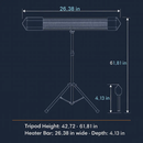 1500W Infrared Heater With Stand Electric Outdoor Patio Heater IP65 Waterproof Tripod Wall Mount with 2 Remotes 3 Heating Levels for Home Restaurant Y by LJGDeals