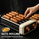 3 In 1 Electric Hot Dog Roller Machine with Grill & Griddle 6-Roller Hot Dog Cooker Smokeless Non-Stick Indoor Outdoor with 3 Temp Levels for BBQ Saus by LJGDeals