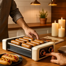 3 In 1 Electric Hot Dog Roller Machine with Grill & Griddle 6-Roller Hot Dog Cooker Smokeless Non-Stick Indoor Outdoor with 3 Temp Levels for BBQ Saus by LJGDeals