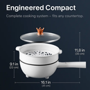 Electric Hot Pot with Steamer – Portable Non-Stick Fry Pan by LJGDeals