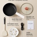 Electric Hot Pot with Steamer – Portable Non-Stick Fry Pan by LJGDeals