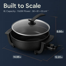 6L Electric Hot Pot with Divider 1100W Dual-Flavor Pot Shabu Shabu Pot Non-Stick with 5-Temp Control for Shabu Shabu Fondue Perfect for Family Gatheri by LJGDeals