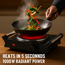 1000W Electric Single Burner Portable Heating Hot Plate Stove Countertop RV Hotplate with 5 Temperature Stepless Adjustments Portable Handles by LJGDeals