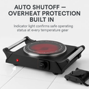 1000W Electric Single Burner Portable Heating Hot Plate Stove Countertop RV Hotplate with 5 Temperature Stepless Adjustments Portable Handles by LJGDeals