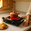 1000W Electric Single Burner Portable Heating Hot Plate Stove Countertop RV Hotplate with 5 Temperature Stepless Adjustments Portable Handles by LJGDeals