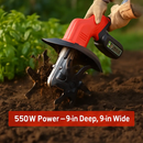 Cordless Tiller Cultivator with 4-Blade Tines by LJGDeals