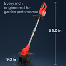 Cordless Tiller Cultivator with 4-Blade Tines by LJGDeals
