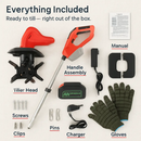 Cordless Tiller Cultivator with 4-Blade Tines by LJGDeals
