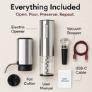 Electric Wine Opener Set with Aerator, Foil Cutter & Stopper by LJGDeals