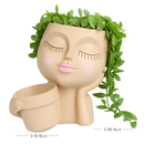Girl Face Planter Pot with Dual Openings for Succulents by LJGDeals