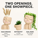 Girl Face Planter Pot with Dual Openings for Succulents by LJGDeals