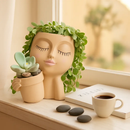 Girl Face Planter Pot with Dual Openings for Succulents by LJGDeals