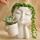 Girl Face Planter Pot with Dual Openings for Succulents by LJGDeals