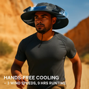 Wide Brim Sun Hat with 2 Solar-Powered Fans by LJGDeals