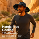 Wide Brim Sun Hat with 2 Solar-Powered Fans by LJGDeals