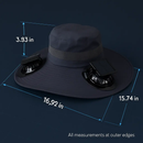 Wide Brim Sun Hat with 2 Solar-Powered Fans by LJGDeals