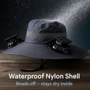 Wide Brim Sun Hat with 2 Solar-Powered Fans by LJGDeals
