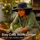 Wide Brim Sun Hat with 2 Solar-Powered Fans by LJGDeals