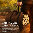 Firewood Carrier Bag with Handle for Indoor Outdoor Use by LJGDeals