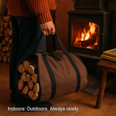 Firewood Carrier Bag with Handle for Indoor Outdoor Use by LJGDeals