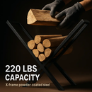 Firewood Log Rack - Steel X-Frame Storage Holder by LJGDeals