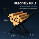 Firewood Log Rack - Steel X-Frame Storage Holder by LJGDeals