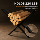 Firewood Log Rack - Steel X-Frame Storage Holder by LJGDeals
