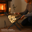 Firewood Log Rack - Steel X-Frame Storage Holder by LJGDeals