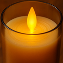 Flameless Battery-Operated Glass Pillar Candles with Remote by LJGDeals