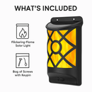 Flame Solar Lights Outdoor 96 LEDs Waterproof Flickering Flame Wall Mount Lamp Auto On Off Sensor Decorative Landscape Night Lamp For Deck Patio Yard by LJGDeals