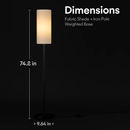 Tall Floor Lamp with Shade, Warm Yellow Light by LJGDeals