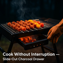 Foldable Charcoal BBQ Grill with Shelf for Camping by LJGDeals