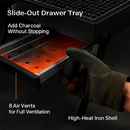 Foldable Charcoal BBQ Grill with Shelf for Camping by LJGDeals
