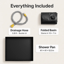 41x41x5.5in Portable Shower Pan Foldable Shower Basin Collapsible Camping Shower Tent Base with Detachable Drain Pipe for Indoor & Outdoor by LJGDeals