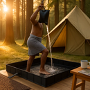 41x41x5.5in Portable Shower Pan Foldable Shower Basin Collapsible Camping Shower Tent Base with Detachable Drain Pipe for Indoor & Outdoor by LJGDeals