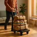 Folding Hand Truck with Telescopic Handle and 6 Wheels by LJGDeals