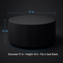 Circular Table Cover for 6-Seat Outdoor Furniture by LJGDeals