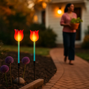 Tulip Wind Mill Solar Garden Light - 2-Pack by LJGDeals