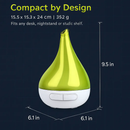 Drop-shaped Cool Mist Humidifier Ultrasonic Aroma Essential Oil Diffuser w/LED Light for Office Home Room Vehicle Study Yoga Spa by LJGDeals