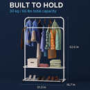 Garment Hanging Rack with Wheels for Clothing Organization by LJGDeals