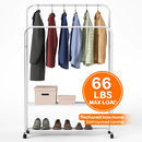 Garment Hanging Rack with Wheels for Clothing Organization by LJGDeals