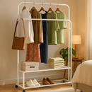 Garment Hanging Rack with Wheels for Clothing Organization by LJGDeals