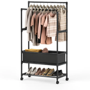 Double Rods Garment Rack with Storage Bag by LJGDeals