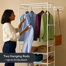 Metal Garment Rack with Shelves and Dual Hanging Rods by LJGDeals