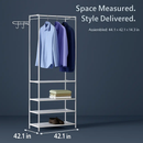Metal Garment Rack with Shelves and Dual Hanging Rods by LJGDeals