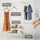 Metal Garment Rack with Shelves and Dual Hanging Rods by LJGDeals