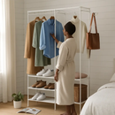 Metal Garment Rack with Shelves and Dual Hanging Rods by LJGDeals